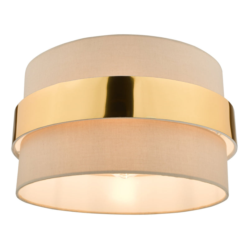 Load image into Gallery viewer, Dar Lighting OKI6529 Oki Easy Fit Shade Taupe With Gold Band - 37169
