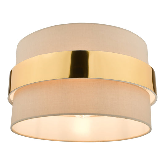 Dar Lighting OKI6529 Oki Easy Fit Shade Taupe With Gold Band - 37169