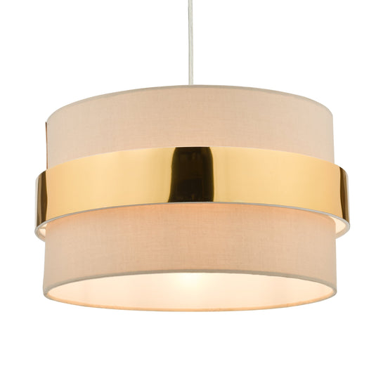 Dar Lighting OKI6529 Oki Easy Fit Shade Taupe With Gold Band - 37169
