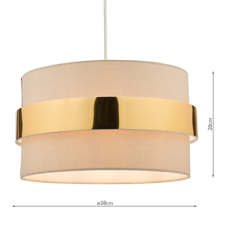 Load image into Gallery viewer, Dar Lighting OKI6529 Oki Easy Fit Shade Taupe With Gold Band - 37169
