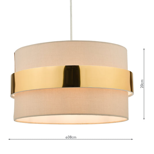 Dar Lighting OKI6529 Oki Easy Fit Shade Taupe With Gold Band - 37169