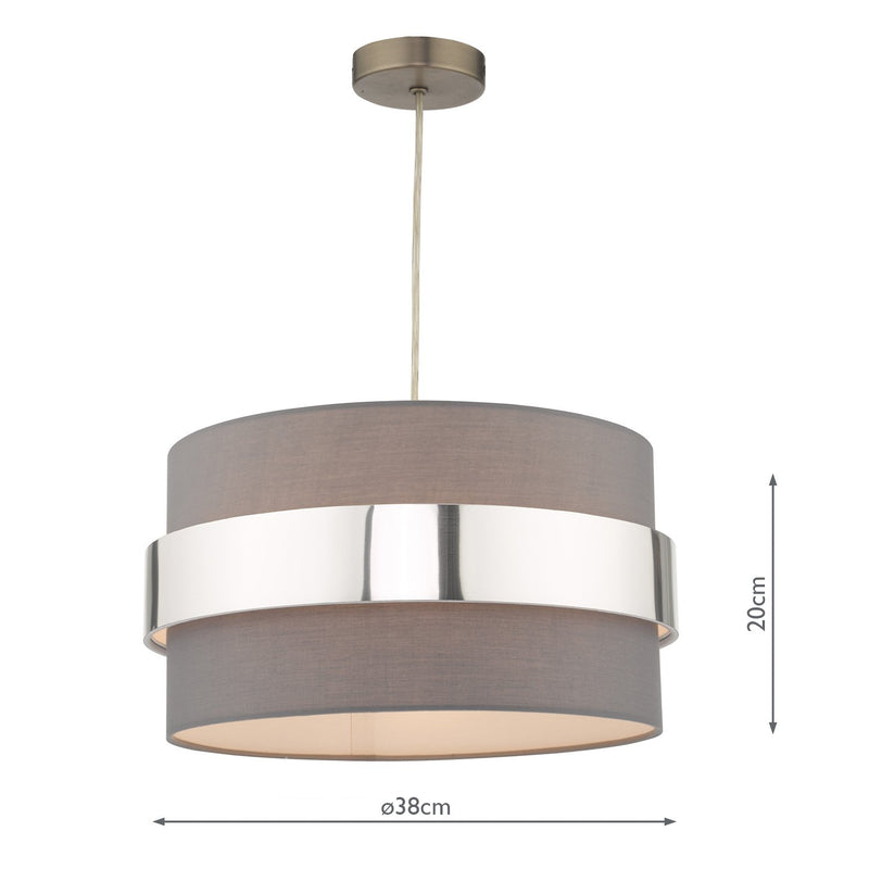 Load image into Gallery viewer, Dar Lighting OKI6539 Oki Easy Fit Grey Shade with Chrome Band - 37170
