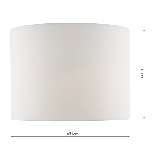 Dar Lighting OLA4350RS-X Olalla Ivory Faux Silk Drum Shade 34cm - 36997