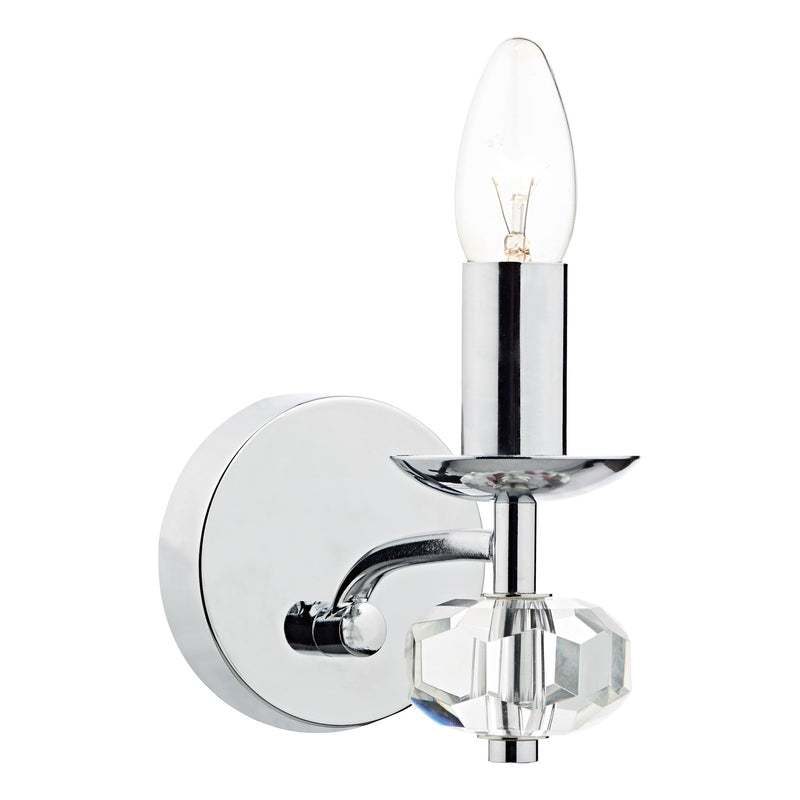 Load image into Gallery viewer, Dar Lighting OLE0750 Oleana Single Wall Bracket Polished Chrome Crystal - 20043
