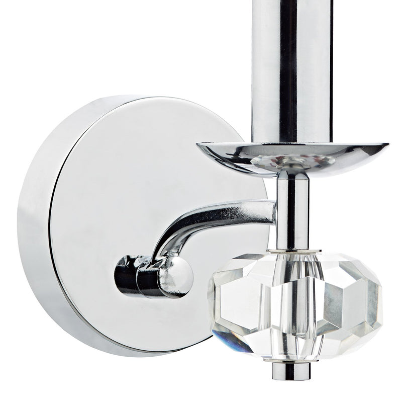 Load image into Gallery viewer, Dar Lighting OLE0750 Oleana Single Wall Bracket Polished Chrome Crystal - 20043
