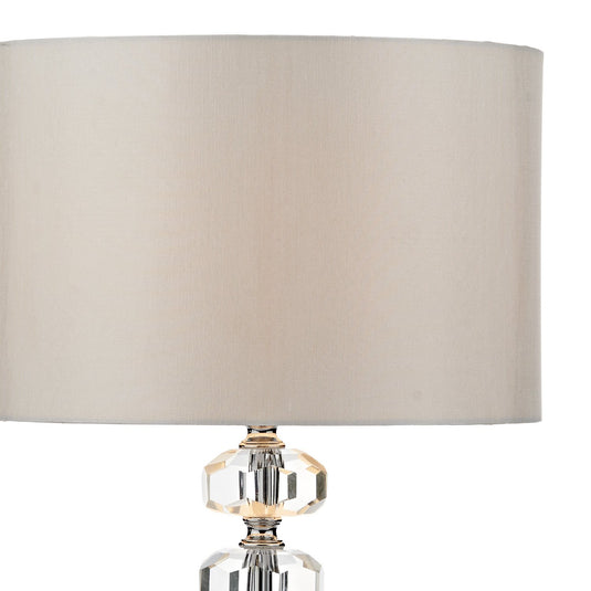 Dar Lighting OLE4250 Oleana Table Lamp Polished Chrome Crystal complete with Shade - 20042