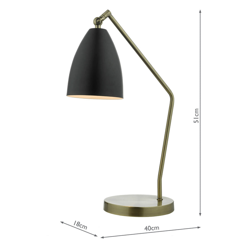 Load image into Gallery viewer, Dar Lighting OLL4154 Olly Table Lamp Antique Brass/ Black - 35287
