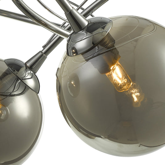 Dar Lighting ONA5350-01 Onawa 3 Light Semi Flush Polished Chrome With Smoked Glass - 37171