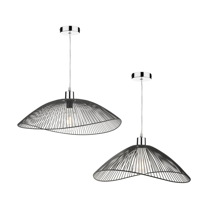 Dar Lighting ONZ1722 Onza Wire Easy Fit Pendant Shades Black TWIN PACK - 23800