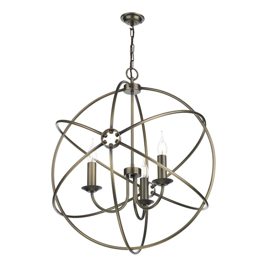 David Hunt Lighting ORB0375 Orb 3 Light Pendant in Antique Brass