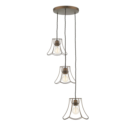 David Hunt Lighting ORE0363 Oregon 3 Light Cluster Pendant Bronze