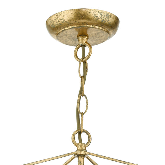 Dar Lighting ORS0135 Orsini 1 Light Pendant Antique Gold Opal Glass Shade - 35295