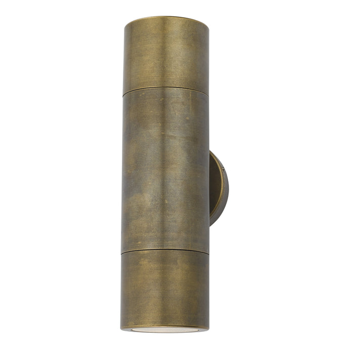 Dar Lighting ORT3275 Ortega Outdoor Up & Down Wall Light IP65 Natural Brass - 25529