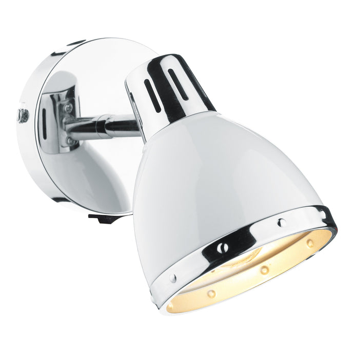 Dar Lighting OSA072 Osaka Single Spot White and Polished Chrome - 17560