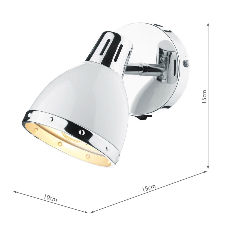 Load image into Gallery viewer, Dar Lighting OSA072 Osaka Single Spot White and Polished Chrome - 17560
