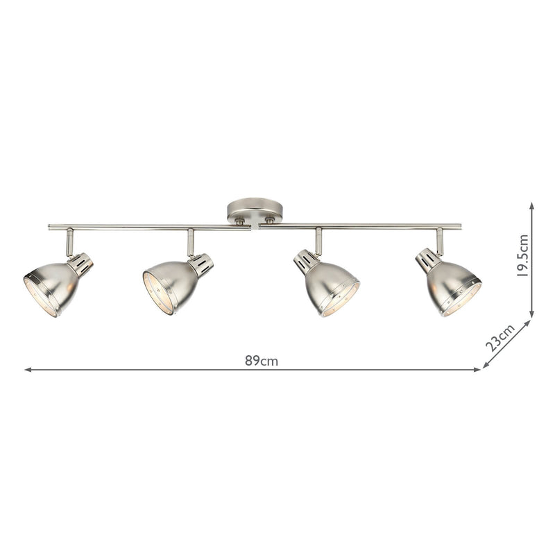 Load image into Gallery viewer, Dar Lighting OSA8461 Osaka 4 Light Bar Antique Chrome - 16501
