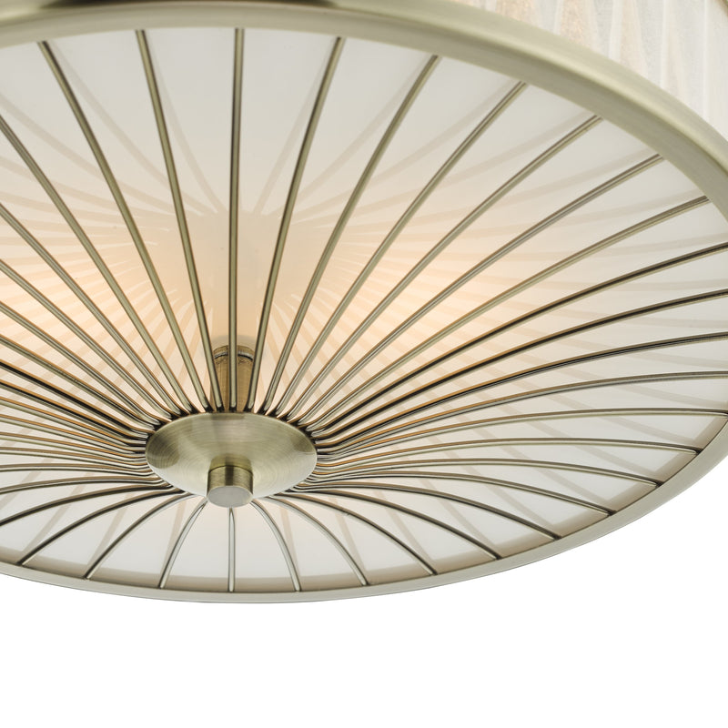 Load image into Gallery viewer, Dar Lighting OSL5075 Oslo 3 Light Flush Ceiling Light Antique Brass - 35301
