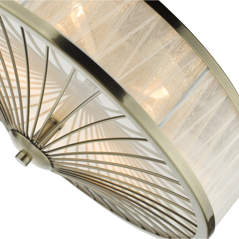Load image into Gallery viewer, Dar Lighting OSL5075 Oslo 3 Light Flush Ceiling Light Antique Brass - 35301
