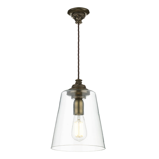 David Hunt Lighting OYS0163 OYSTER Single pendant in bronze comes with glass