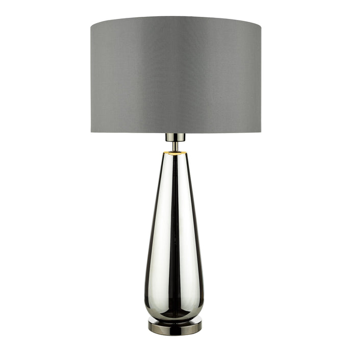 Dar Lighting PAB4267 Pablo Table Lamp Black Chrome Base c/w Smoked Grey Shade - 24153