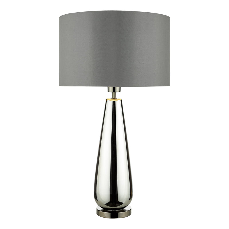Load image into Gallery viewer, Dar Lighting PAB4267 Pablo Table Lamp Black Chrome Base c/w Smoked Grey Shade - 24153
