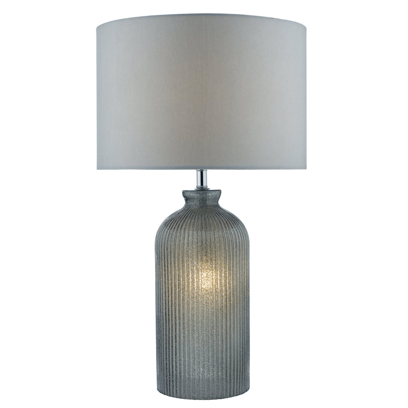 Load image into Gallery viewer, Dar Lighting PAM4239 Pamplona Table Lamp Grey C/W Grey Faux Silk Shade - 23184
