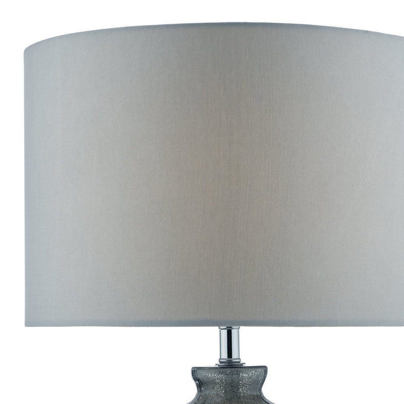 Load image into Gallery viewer, Dar Lighting PAM4239 Pamplona Table Lamp Grey C/W Grey Faux Silk Shade - 23184

