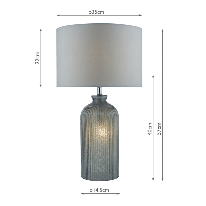 Load image into Gallery viewer, Dar Lighting PAM4239 Pamplona Table Lamp Grey C/W Grey Faux Silk Shade - 23184
