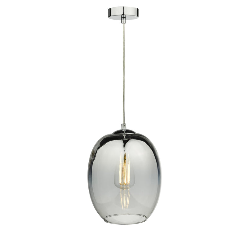 Load image into Gallery viewer, Dar Lighting PAT0132 Patrice 1 Light Pendant Silver Glass - 26963
