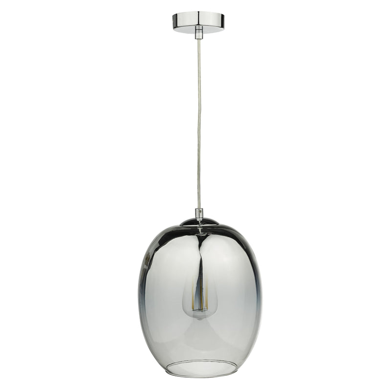 Load image into Gallery viewer, Dar Lighting PAT0132 Patrice 1 Light Pendant Silver Glass - 26963
