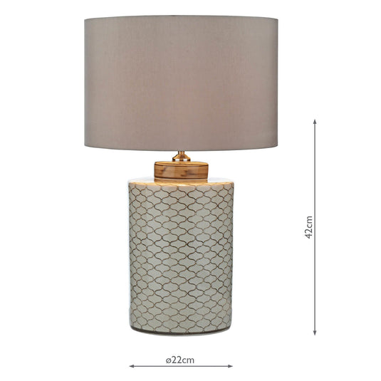 Dar Lighting PAX4233 Paxton Table Lamp Cream Brown Base Only - 35306