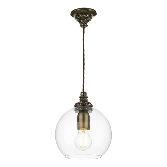 David Hunt Lighting PEA0163 PEARL Single pendant in bronze comes with glass