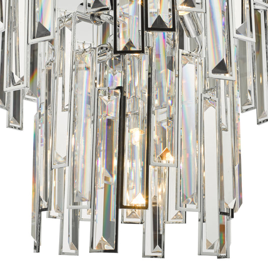 Dar Lighting PEN0650 Penelope 6 Light Pendant Polished Chrome Clear Crystal - 36998