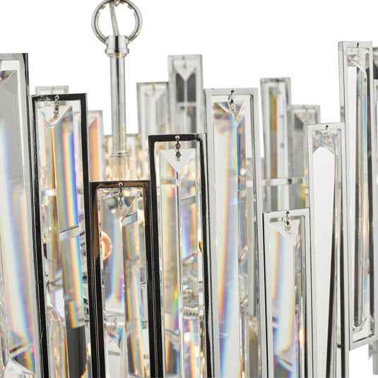 Dar Lighting PEN0650 Penelope 6 Light Pendant Polished Chrome Clear Crystal - 36998