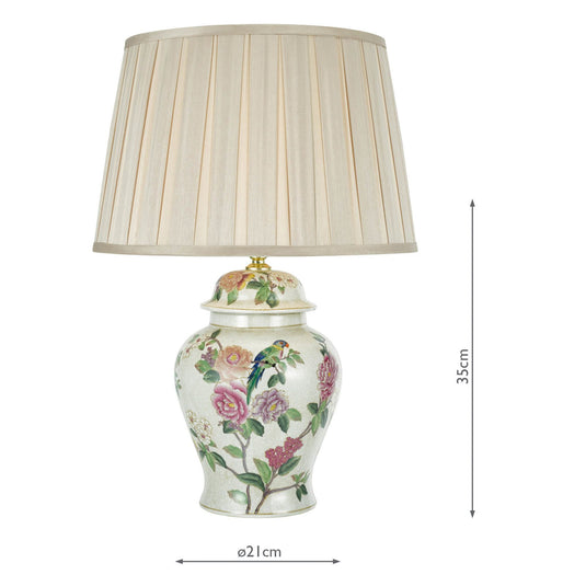 Dar Lighting PEO4255 Peony Porcelain Table Lamp Base Hand Finished Floral Motif - 21804