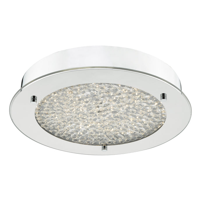 Dar Lighting PET5250 Peta Crystal Beads LED Flush Bathroom Ceiling Light IP44 Polished Chrome Small - 21536