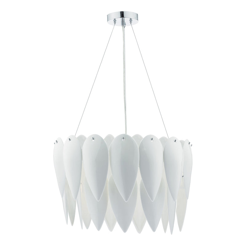 Load image into Gallery viewer, Dar Lighting PHI032 Phillipa 3 Light Pendant White Ceramic - 35309
