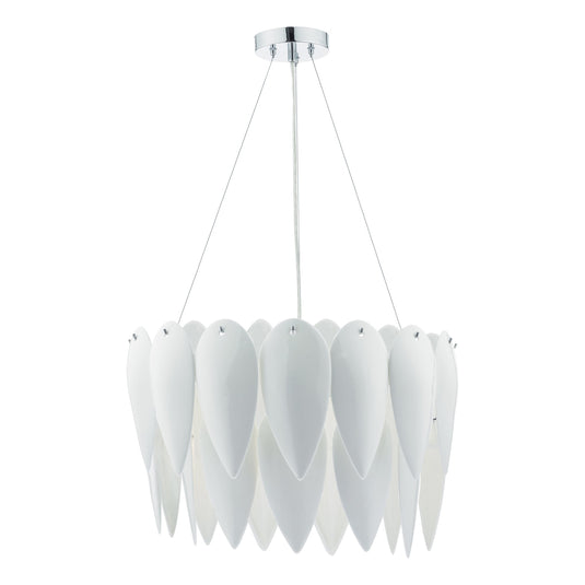 Dar Lighting PHI032 Phillipa 3 Light Pendant White Ceramic - 35309