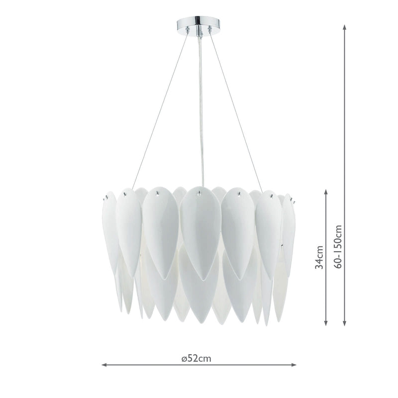 Load image into Gallery viewer, Dar Lighting PHI032 Phillipa 3 Light Pendant White Ceramic - 35309
