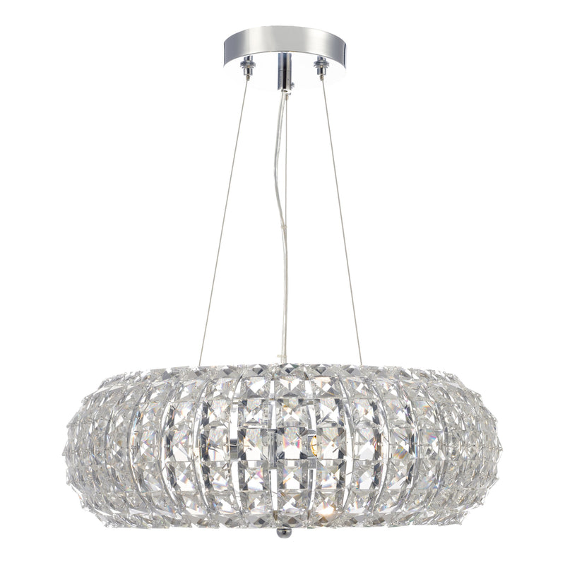 Load image into Gallery viewer, Dar Lighting PIA0350 PIAZZA 3LT PENDANT WITH SQUARE FACETED CRYSTAL BEADS - 35310
