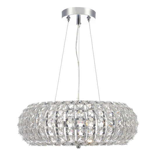 Dar Lighting PIA0350 PIAZZA 3LT PENDANT WITH SQUARE FACETED CRYSTAL BEADS - 35310