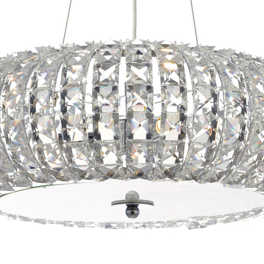 Dar Lighting PIA0350 PIAZZA 3LT PENDANT WITH SQUARE FACETED CRYSTAL BEADS - 35310