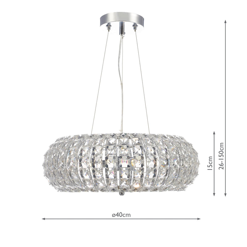 Load image into Gallery viewer, Dar Lighting PIA0350 PIAZZA 3LT PENDANT WITH SQUARE FACETED CRYSTAL BEADS - 35310
