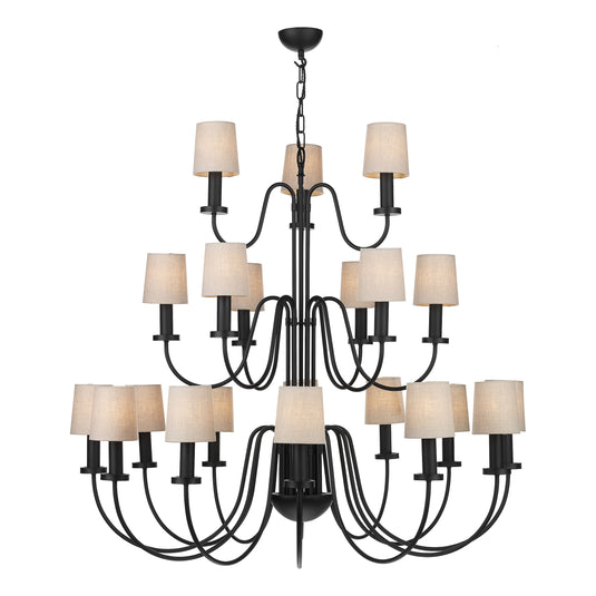 David Hunt Lighting PIG2122 Pigalle 21 Light Chandelier Matt Black