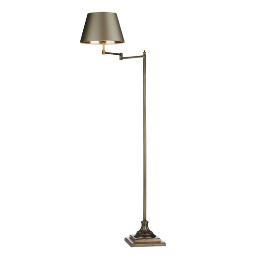 David Hunt Lighting PIM4975L PIMLICO Floor lamp in antique brass with swivel arm left DHL
