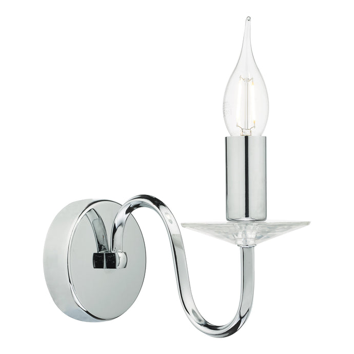 Dar Lighting PIQ0750 Pique Wall Light Polished Chrome & Clear Crystal Detail - 37179