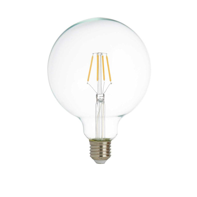 Searchlight PL3447-6WW Pack 5 Dimmable LED Filament Globe Lamp (125mm) Clear Glass, E27 6W, 600Lm - 31742
