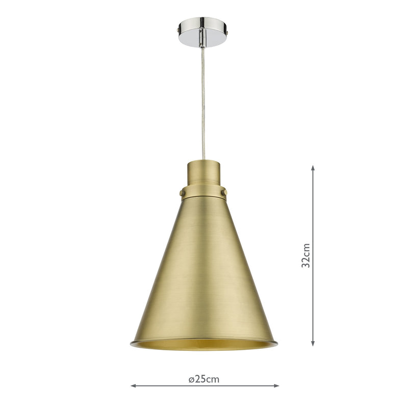 Load image into Gallery viewer, Dar Lighting POT8642 Potter Easy Fit Pendant Aged Brass - 37180
