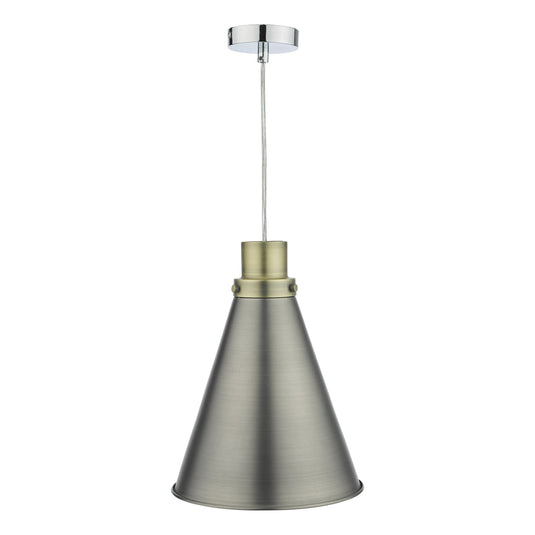 Dar Lighting POT8661 Potter Easy Fit Pendant Antique Chrome - 37181