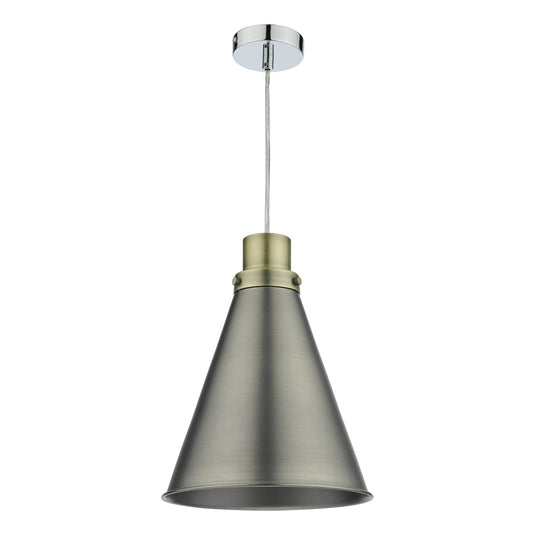 Dar Lighting POT8661 Potter Easy Fit Pendant Antique Chrome - 37181